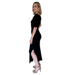 Maika | Vestido midi asimétrico negro