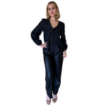 Sharon | Blusa moños demin gris