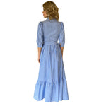 Sianne | Vestido largo líneas azules