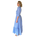 Sianne | Vestido largo líneas azules