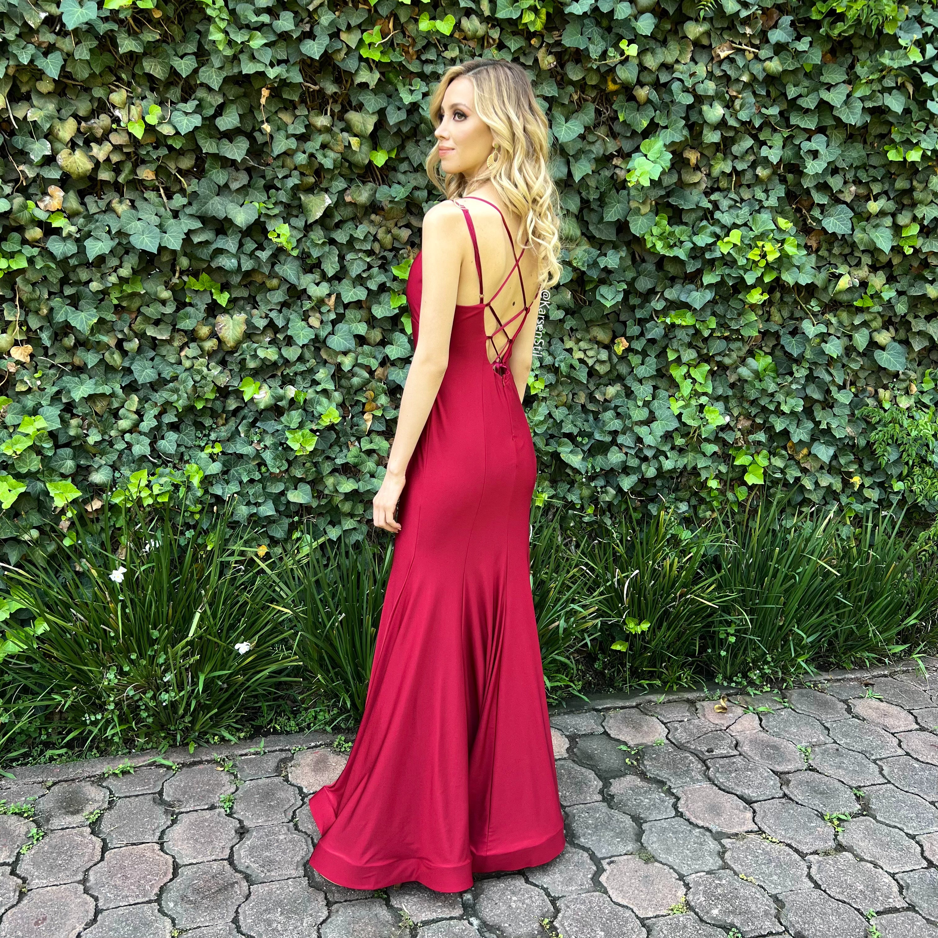 Vestido largo corte sirena rojo – Karsen Stil - Main Image