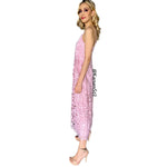 Amalia | Vestido midi encaje rosa