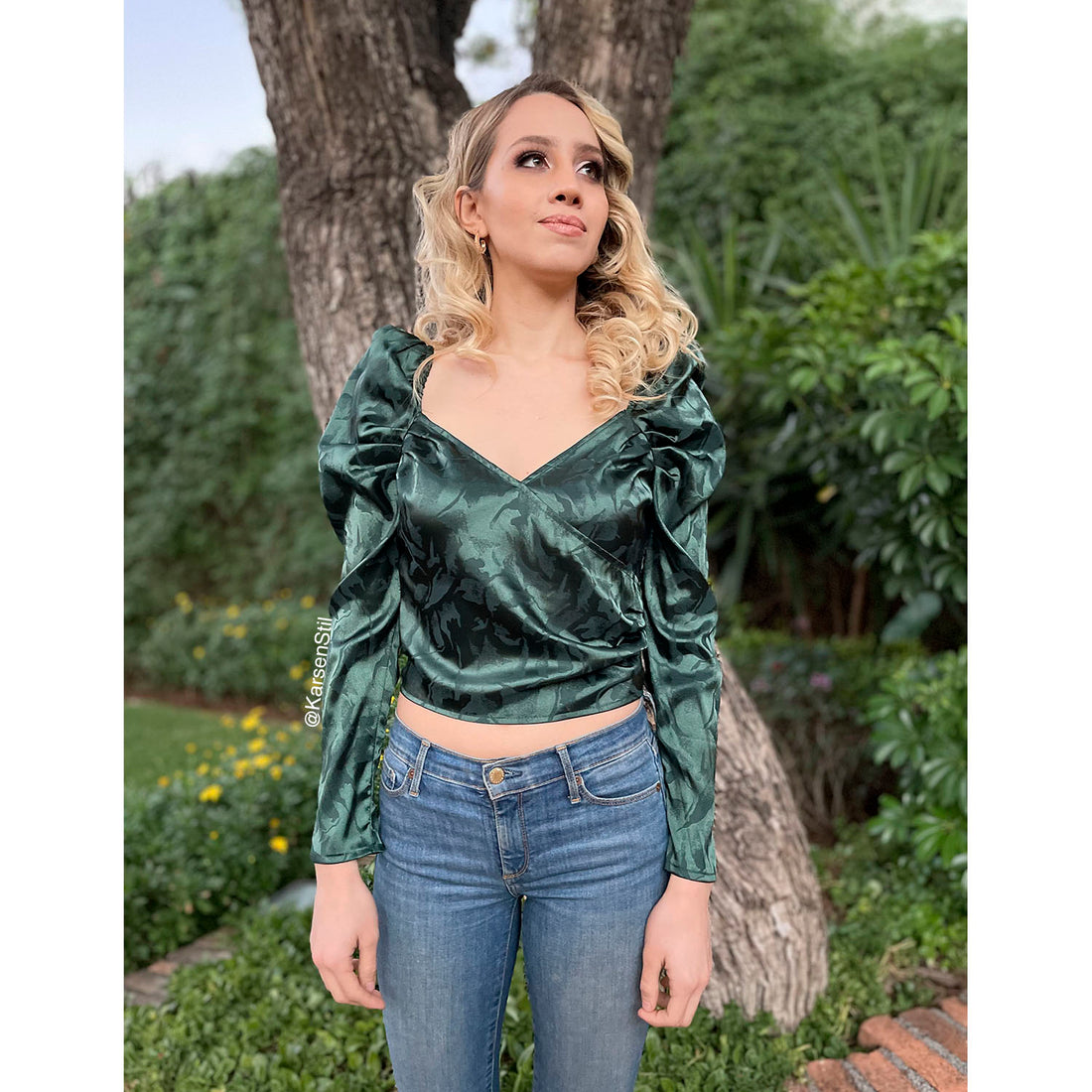 Blusa esmeralda satinada animal print